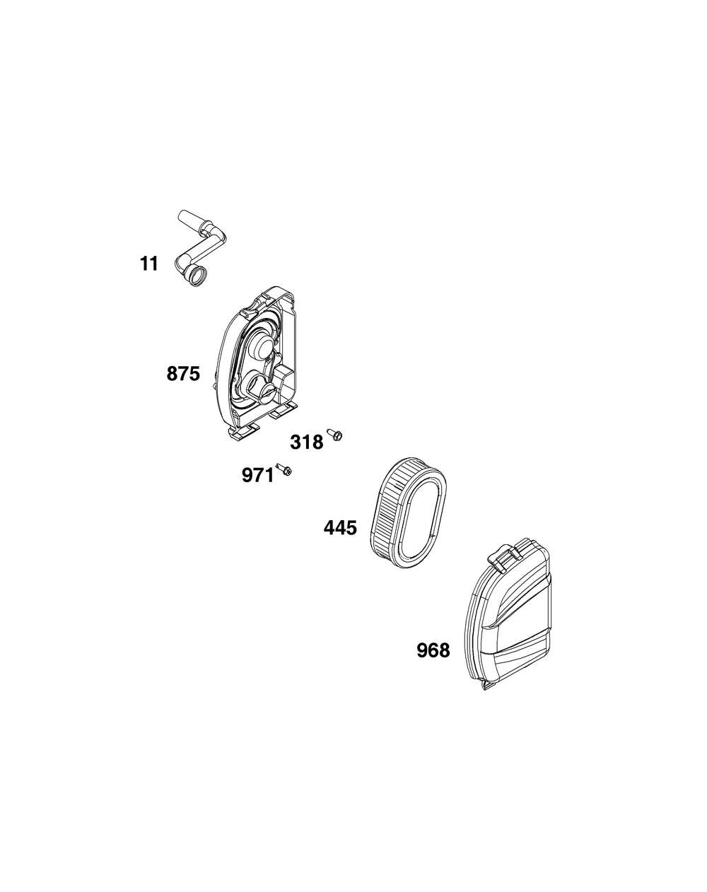 Air Cleaner Group Diagram and Parts List for 020000 - 09Z999 Briggs and Stratton Engine